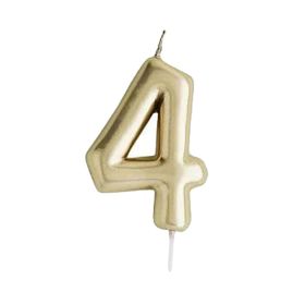 Hootyballoo Number 4 Gold Candle