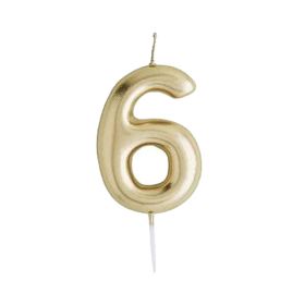 Hootyballoo Number 6 Gold Candle