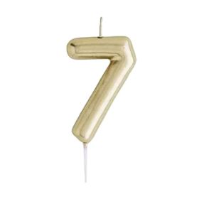 Hootyballoo Number 7 Gold Candle