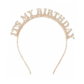 Hootyballoo Its My Birthday Glittery Gold Headband