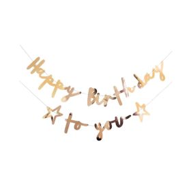 Hootyballoo Happy Birthday To You 4M Gold Banner