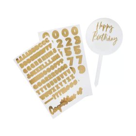 Hootyballoo Personalised Gold Cake Topper & Gold Sticker Sheets