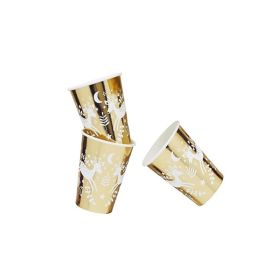 Hootyballoo Reindeer Gold Foil Paper Cups 240ml