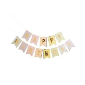 Hootyballoo Happy Birthday Flag 3M Pastel Banner