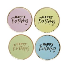 Hootyballoo Happy Birthday Pastel Paper Plates