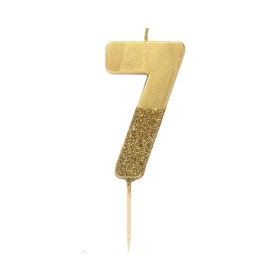 Talking Tables Gold Number 7 Glitter Birthday Candle