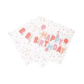 Talking Tables 33CM Rose Eco Happy Birthday Napkins