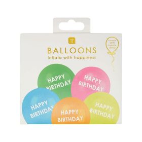 Talking Tables Assorted Happy Birthday Balloons with Strings