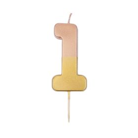 Talking Tables Rose Gold Dipped Number 1 Birthday Candle