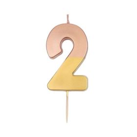 Talking Tables Rose Gold Dipped Number 2 Birthday Candle
