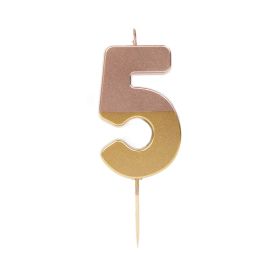 Talking Tables Rose Gold Dipped Number 5 Birthday Candle