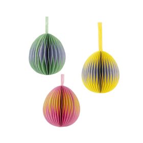 Talking Tables Small Multicolored Easter Egg Shaped Paper Honeycomb Hanging Decorations
