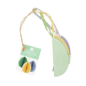 Talking Tables Easter Egg Shaped Paper Honeycomb Hanging Decorations Assorted 