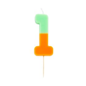 Talking Tables Orange Dipped Number 1 Birthday Candle
