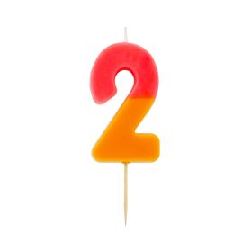 Talking Tables Orange Dipped Number 2 Birthday Candle