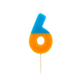 Talking Tables Orange Dipped Number 6 Birthday Candle