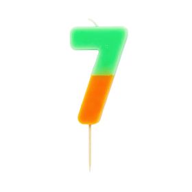 Talking Tables Orange Dipped Number 7 Birthday Candle