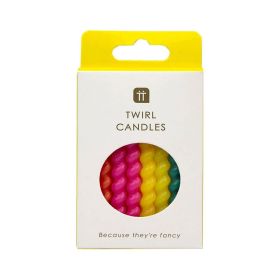 Colourful Bright Birthday Twirl Candles