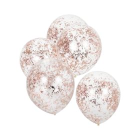Ginger Ray Rose Gold Foil Confetti Filled Deflated Balloons
