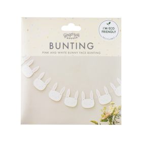 Ginger Ray Pink & White Bunny Faced Bunting