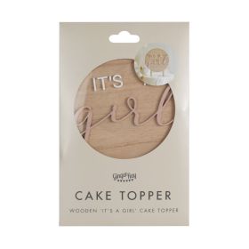 Ginger Ray Wooden Its A Girl Cake Topper