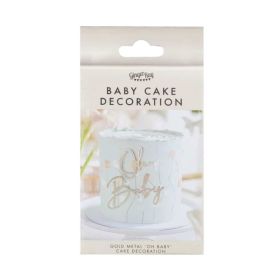 Ginger Ray Gold Metal Oh Baby Cake Decoration