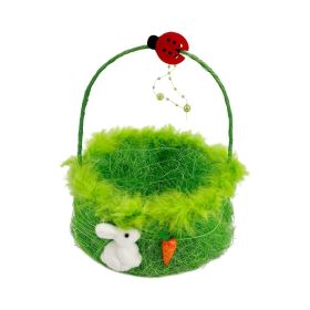 Party Magic 18CM Green Easter Basket Decor