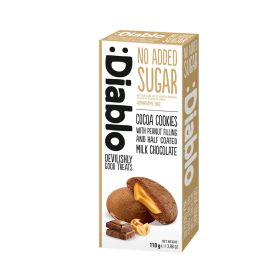 Diablo Cocoa Cookies with Peanut Filling & Half Coated Milk Chocolate