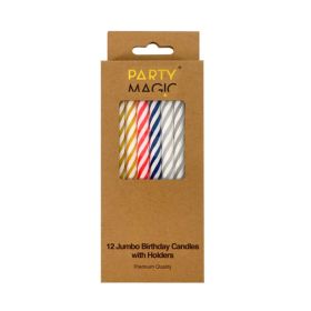 Party Magic Jumbo Birthday Candles With Holders