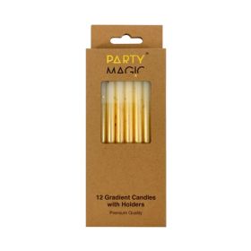 Party Magic Gold Gradient Candles With Holders