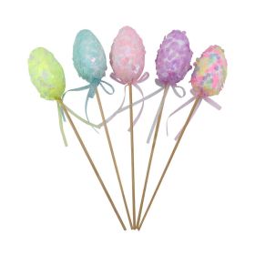 Party Magic 25CM Easter Sequins Egg Picks Assorted