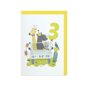 Age 3 Party Jeep Birthday Card
