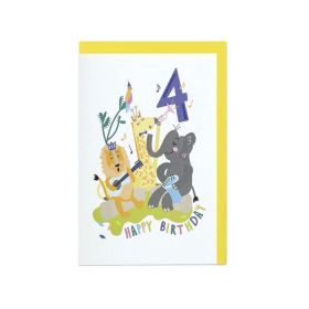 Age 4 Campfire Birthday Card