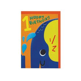 Age 1 Elephant Birthday Card