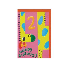 Age 2 Giraffe Birthday Card