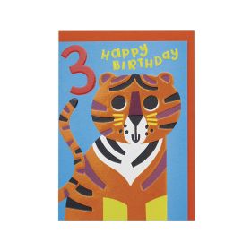 Age 3 Tiger Birthday Card
