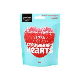 Sweet Lounge Vegan Fizzy Strawberry Hearts Candies