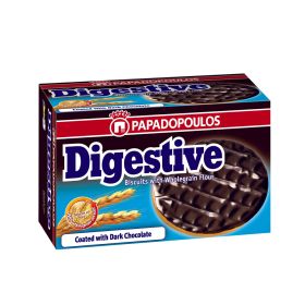 Papadopoulos Coated Dark Chocolate Digestive Biscuits