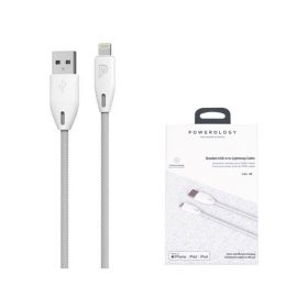 Powerology Braided USB-A To Lightning Cable Pcab003-White