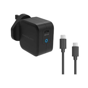Powerology Ultra-Compact 61w Pd Gan Charger P61pdwukcbk Black