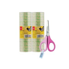 Deli 2 Roll Stationery Tape + Scissor
