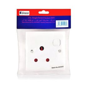 Sirocco 15Amp E426/15S Single Switch Socket