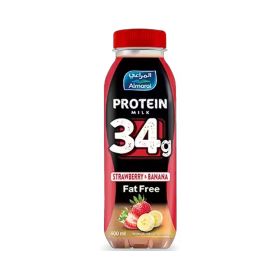 Almarai Fat Free 34g Protein Strawberry & Banana Milk 400ML
