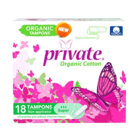 Private Organic Cotton Super Tampons