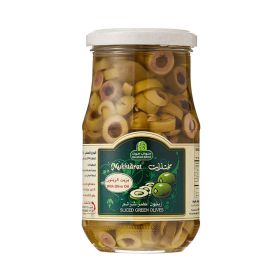 Halwani Sliced Green Olives in Oil