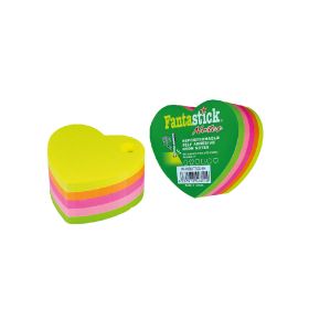 Fantastick Sticky Notes Fluorecent 5 Color Hearts