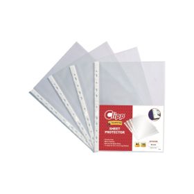Clipp File Glass Clear Pocket Protector A4