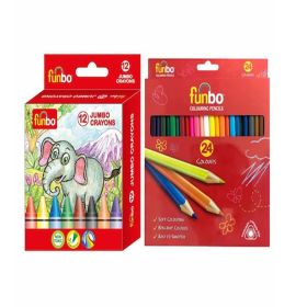 Funbo Color Pencils & Jumbo Crayons Set
