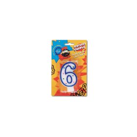 Fun Birthday Candle Numeral 6