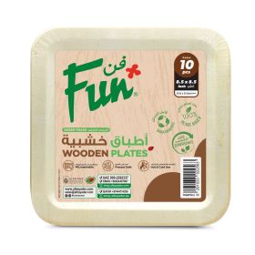 Fun Biodegradable Square 8.5 Inch Wooden Plates